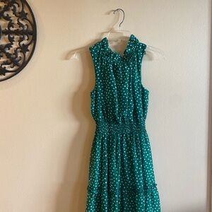 Kate and Lilly Green and White Polka dot dress